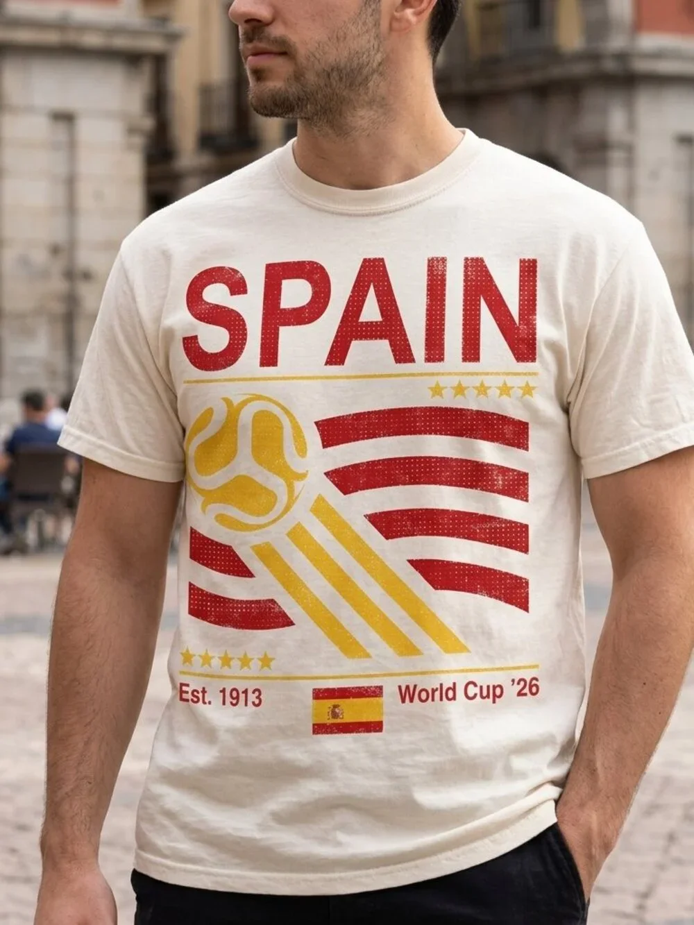 Vintage Spain Soccer Shirt, 90s Flag Spain Jersey World soccer white off